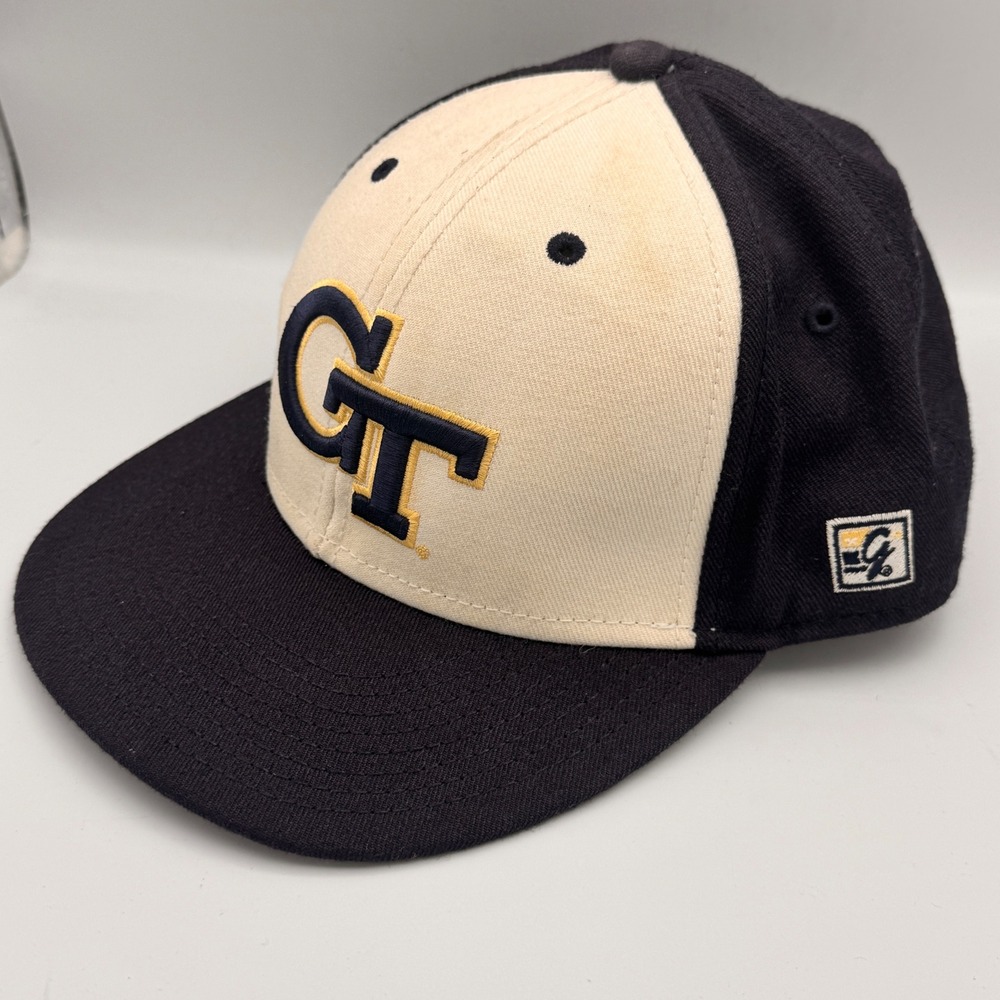 The Game Pro‎ GT Georgia Tech Yellow Jackets Baseball Cap Fitted Size 7 1/4 Navy